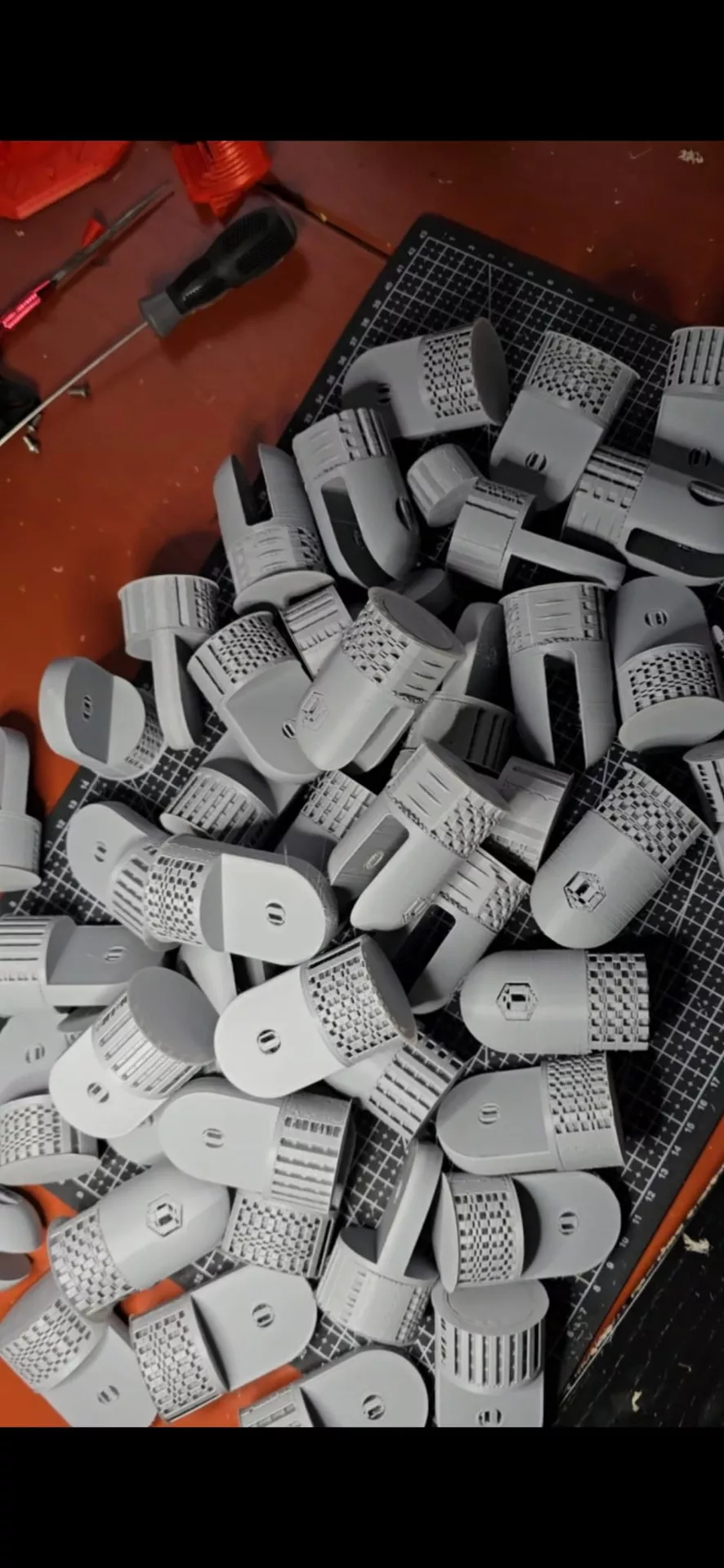 series of FDM-printed components with joints